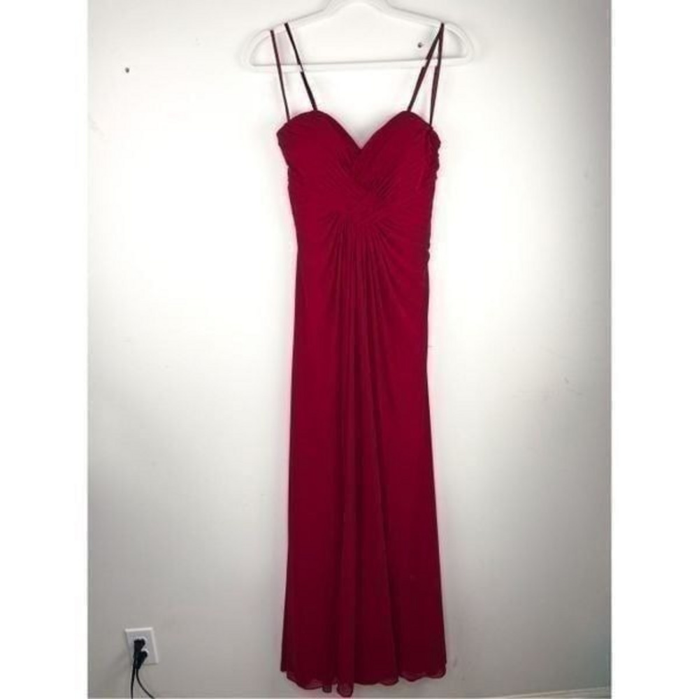 La Femme Stunning Red Strapless Jeweled Open Back Prom Dress / Evening Gown Size